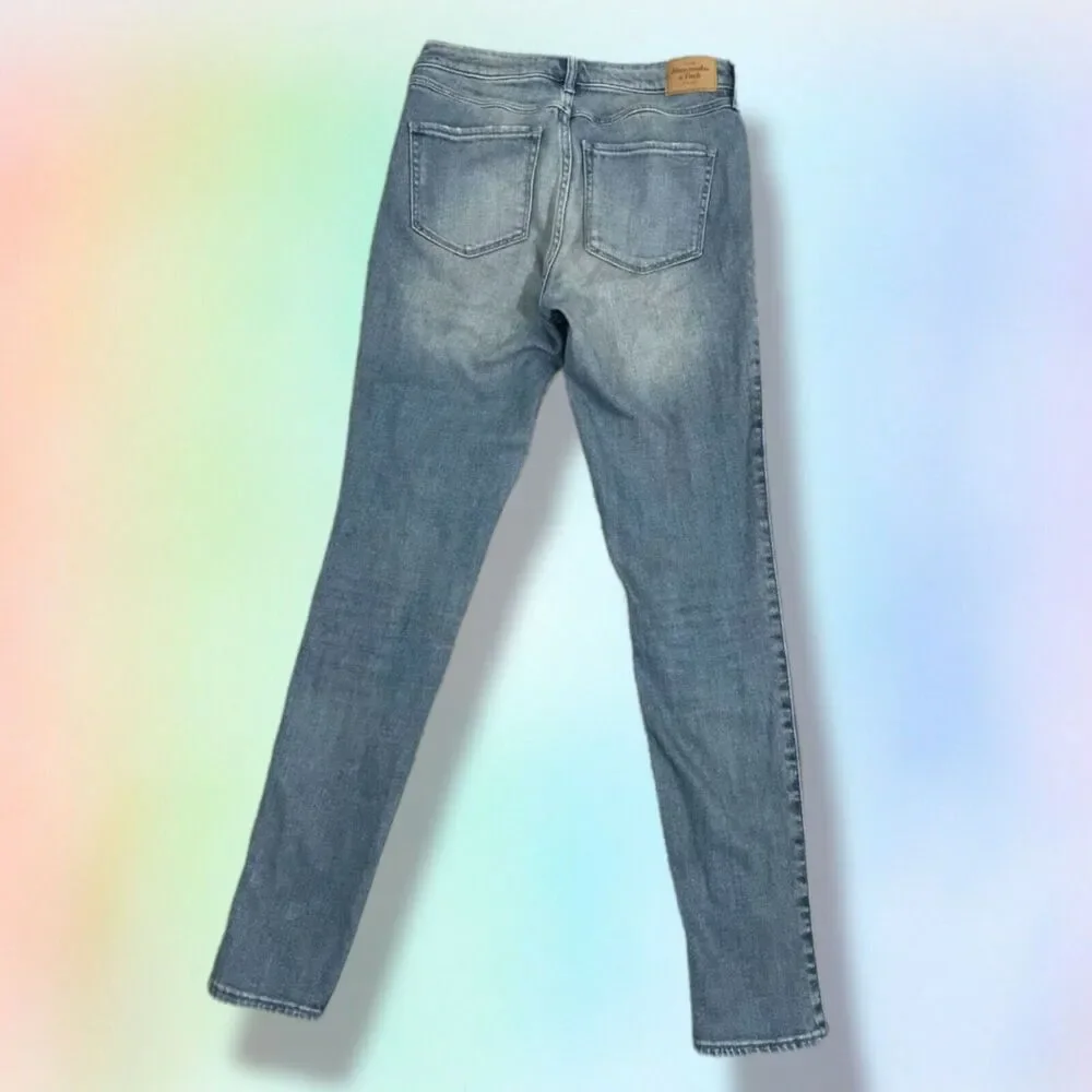 abercrombie & Fitch super‎ skinny jeans high rise 2 R Distressed